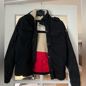 Abercrombie Jacket- Navy with fleece interior— NWOT- fits like a women’s XS